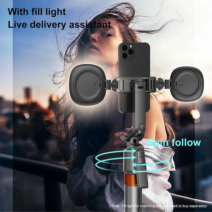 Intelligent AI Face Tracking PTZ Selfie Stick Tripod Anti-shake Foldable Travel Video Live 360 All-round Following Stabilizer